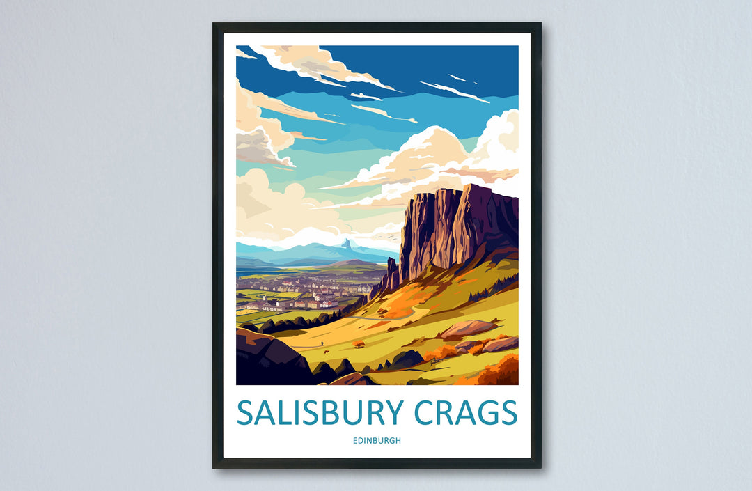 Salisbury Crags Print Edinburgh Home Decor Salisbury Crags Art Print Salisbury Crags Wall Art Scotland Enthusiast Gift Wall Hanging