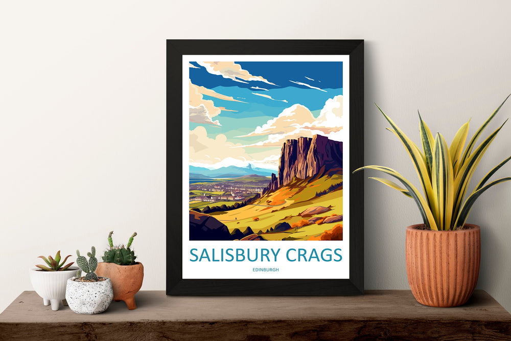 Salisbury Crags Print Edinburgh Home Decor Salisbury Crags Art Print Salisbury Crags Wall Art Scotland Enthusiast Gift Wall Hanging