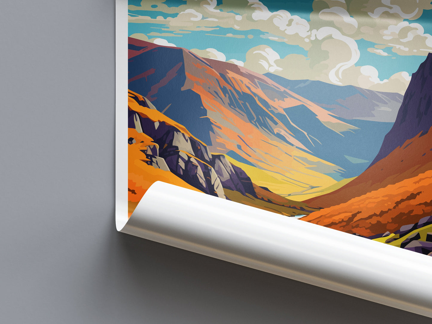 Helvellyn Travel Print Wall Art Helvellyn Wall Hanging Home Décor Helvellyn Gift Art Lovers Cumbria Art Lover Gift Helvellyn
