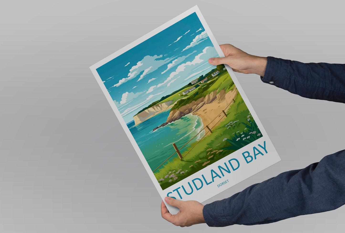 Studland Bay Travel Print Wall Art Studland Bay Wall Hanging Home Décor Studland Bay Gift Art Lovers England Art Lover Gift Studland Bay