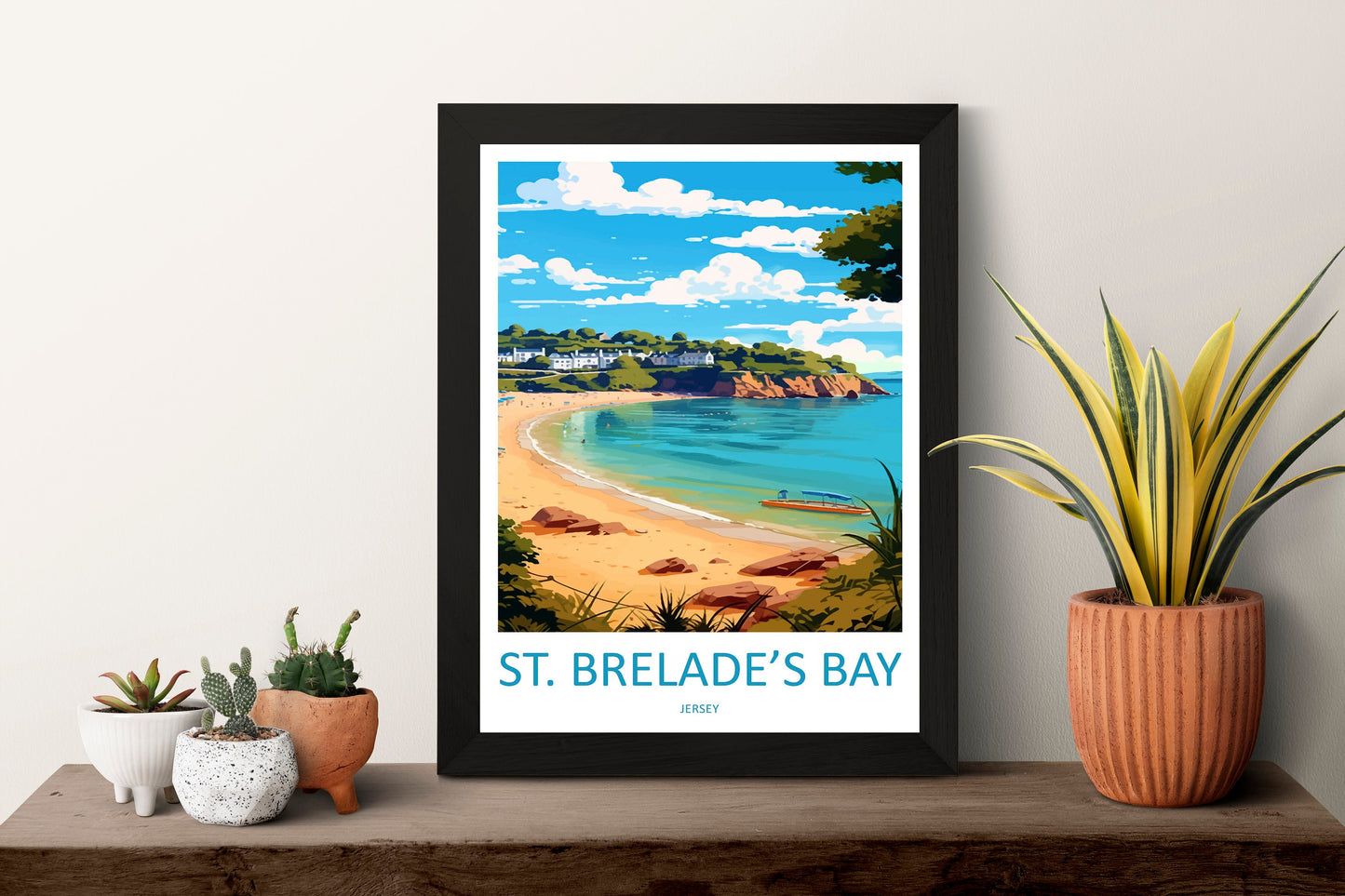 St Brelades Bay Travel Print Wall Art St Brelades Bay Wall Hanging Home Décor St Brelades Bay Gift Art Lovers Jersey Art Lover Gift