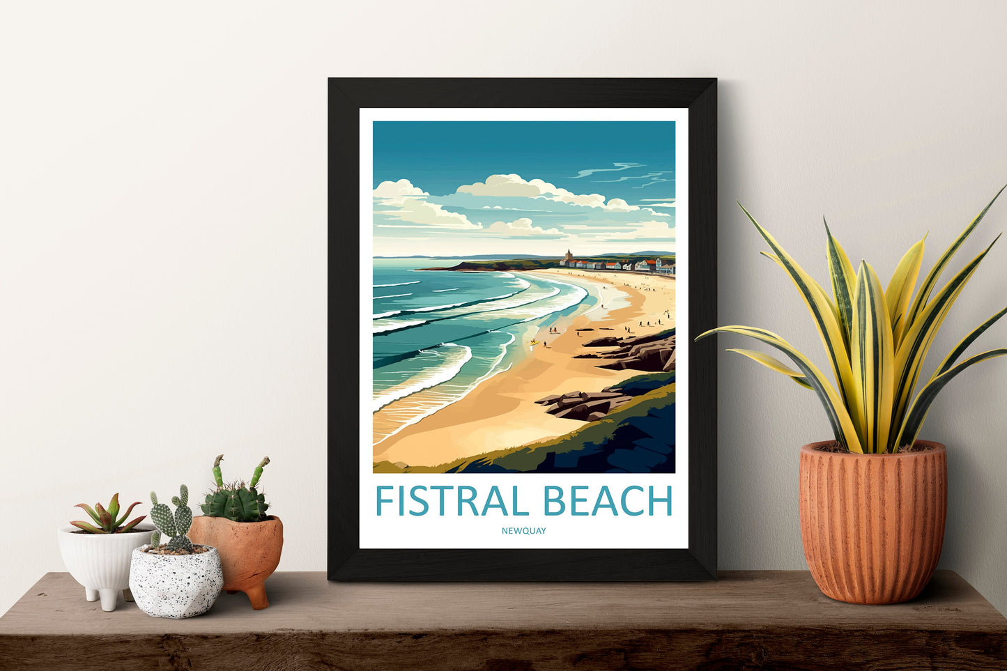 Fistral Beach Travel Print Wall Art Fistral Beach Wall Hanging Home Décor Newquay Gift Art Lovers Fistral Beach Art Lover Gift Newquay Art