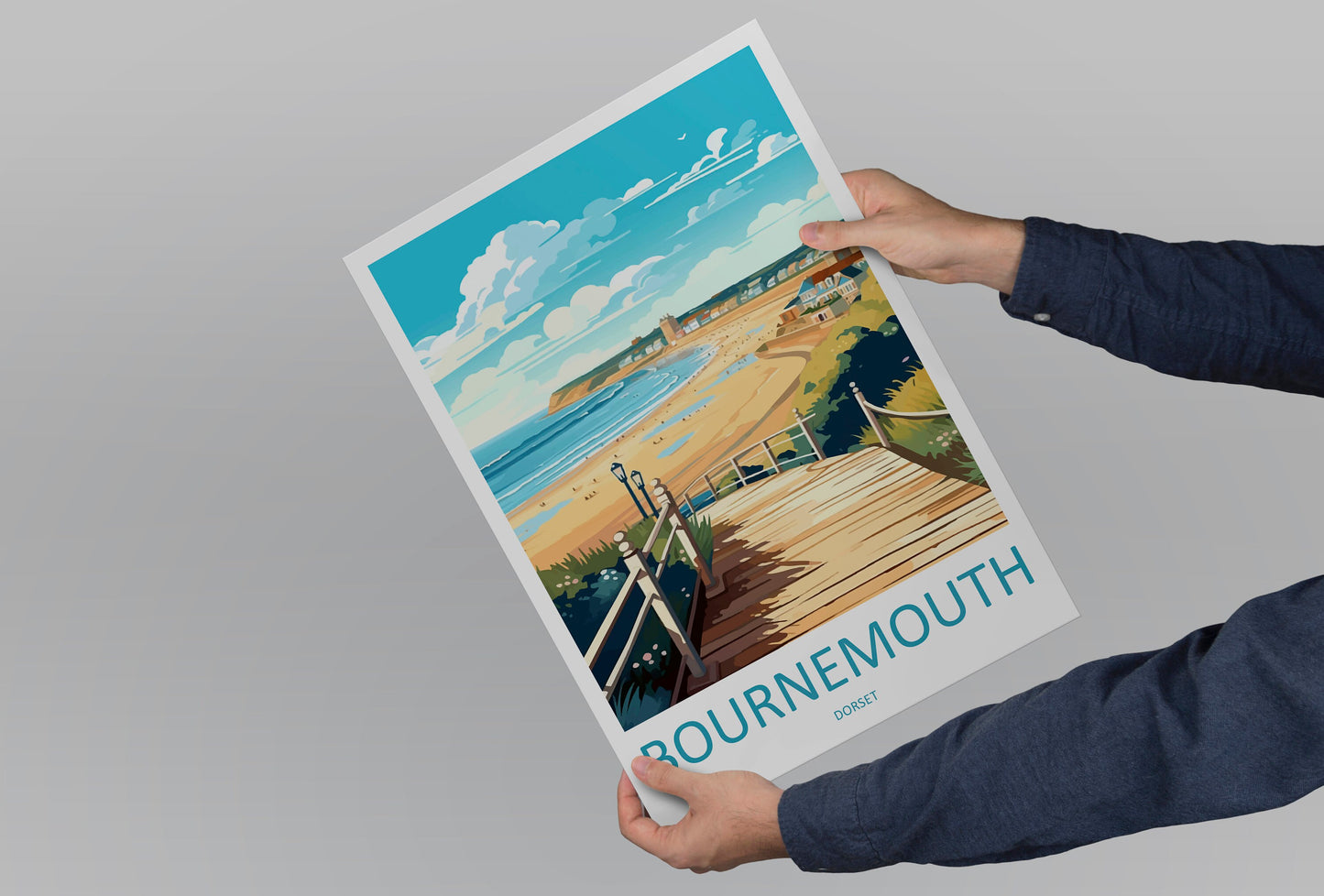 Bournemouth Travel Print Wall Art Bournemouth Wall Hanging Home Décor Bournemouth Gift Art Lovers Dorset Art Lover Gift Bournemouth