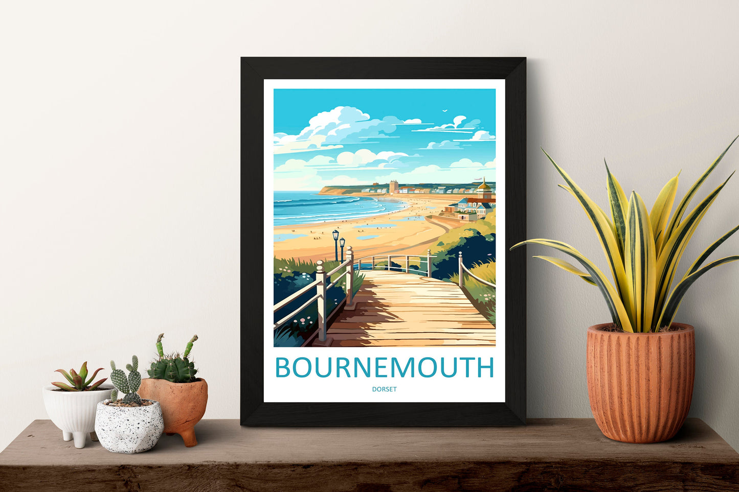 Bournemouth Travel Print Wall Art Bournemouth Wall Hanging Home Décor Bournemouth Gift Art Lovers Dorset Art Lover Gift Bournemouth