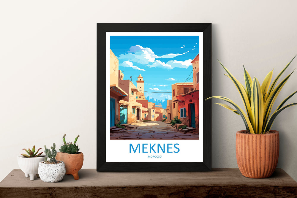 Meknes Travel Print Wall Art Meknes Wall Hanging Home Décor Meknes Gift Art Lovers Morocco Art Lover Gift Wall Art Morocco Art