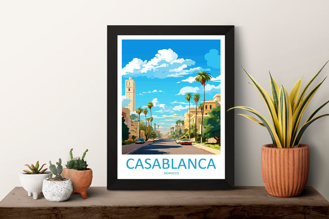 Casablanca Travel Print Wall Art Casablanca Wall Hanging Home Décor Casablanca Gift Art Lovers Morocco Art Lover Gift Wall Art Morocco Art