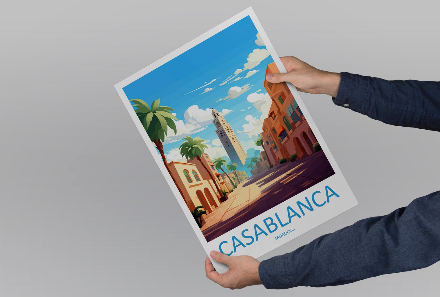 Casablanca Travel Print Wall Art Casablanca Wall Hanging Home Décor Casablanca Gift Art Lovers Morocco Art Lover Gift Wall Art Morocco Art