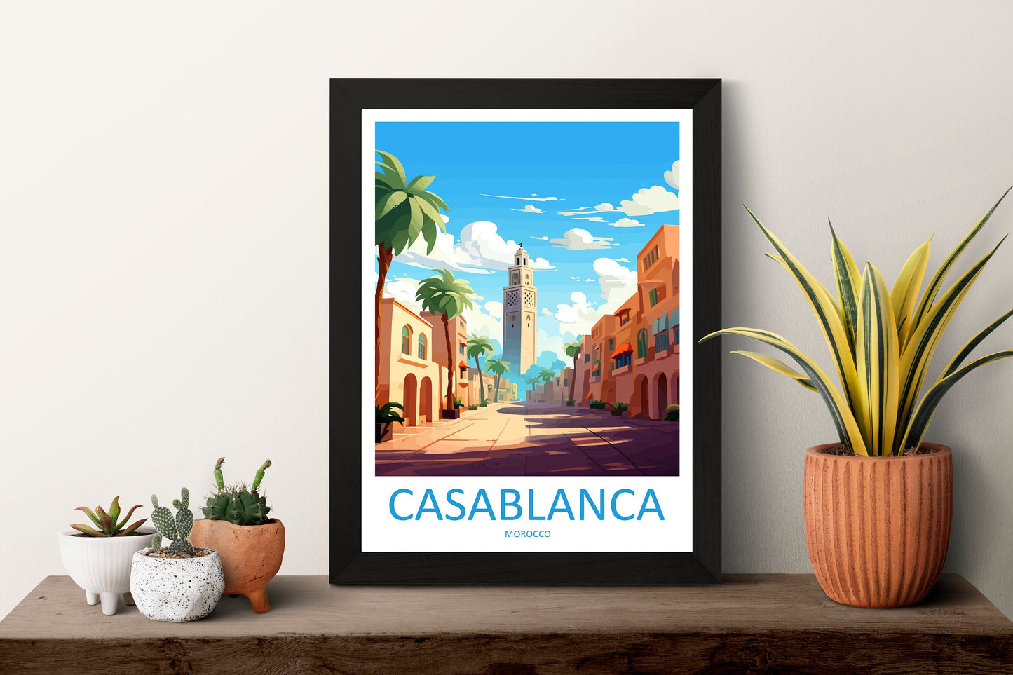 Casablanca Travel Print Wall Art Casablanca Wall Hanging Home Décor Casablanca Gift Art Lovers Morocco Art Lover Gift Wall Art Morocco Art