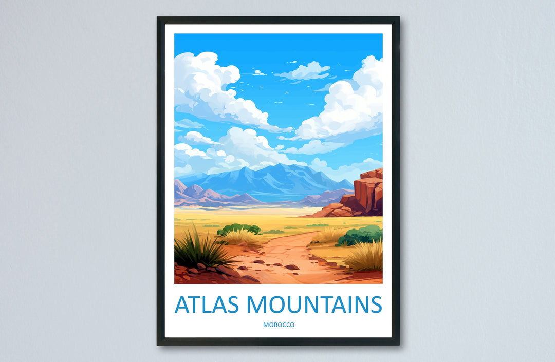 Atlas Moutains Travel Print Wall Art Atlas Moutains Wall Hanging Home Décor Atlas Moutains Gift Art Lovers Morocco Art Lover Gift Wall Art