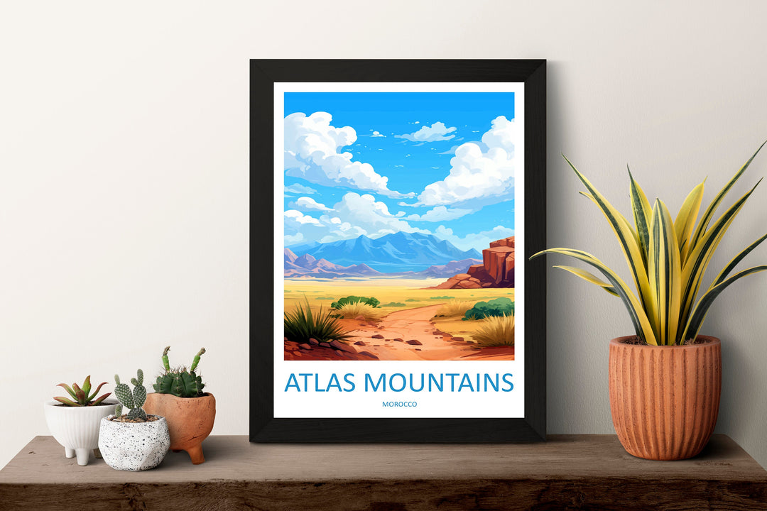 Atlas Moutains Travel Print Wall Art Atlas Moutains Wall Hanging Home Décor Atlas Moutains Gift Art Lovers Morocco Art Lover Gift Wall Art