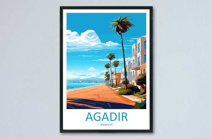 Agadir Travel Print Wall Art Agadir Wall Hanging Home Décor Agadir Gift Art Lovers Morocco Art Lover Gift Wall Art Morocco Art