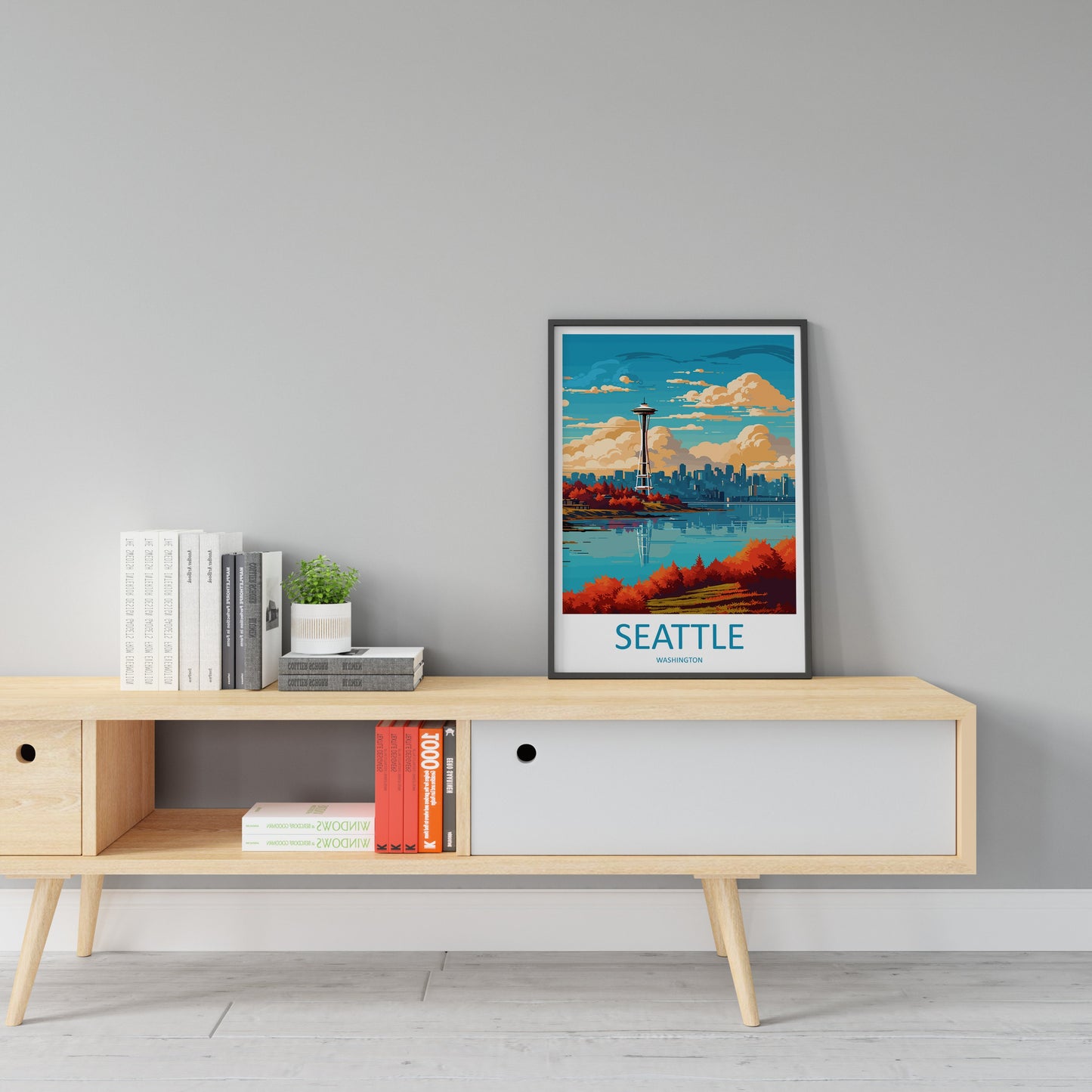Seattle Travel Print Wall Art Seattle Wall Hanging Home Décor Seattle Gift Art Lovers Washington DC Art Lover Gift Washington DC Travel Art