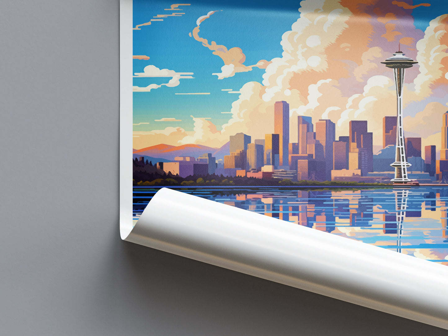 Seattle Travel Print Wall Art Seattle Wall Hanging Home Décor Seattle Gift Art Lovers Washington DC Art Lover Gift Washington DC Travel Art