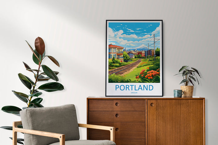 Portland Travel Print Wall Art Portland Wall Hanging Home Décor Portland Gift Art Lovers Oregon Art Lover Gift Portland Poster