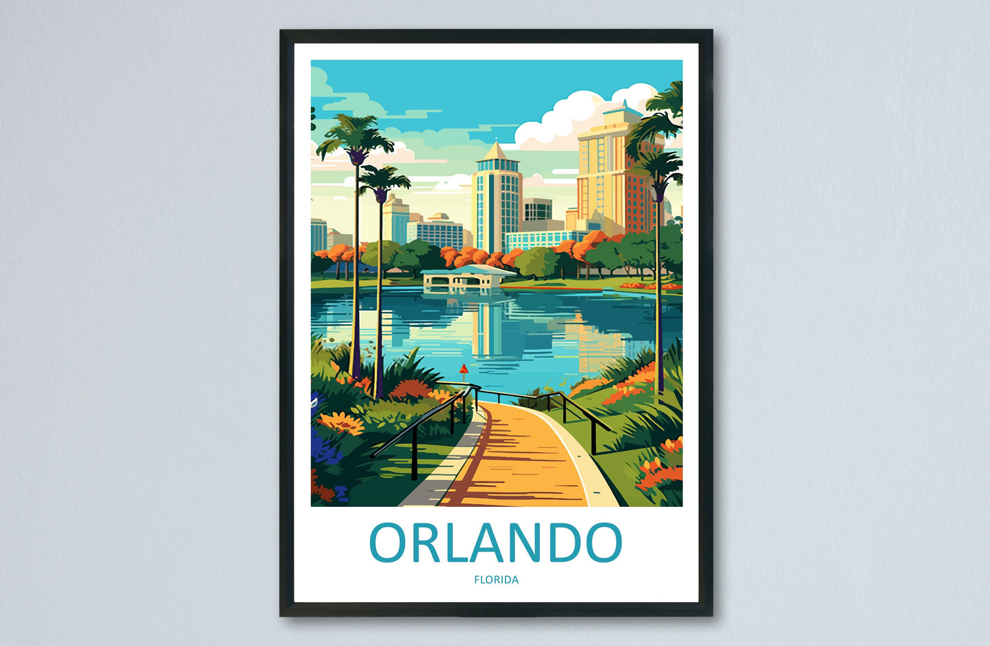 Orlando Travel Print Wall Art Orlando Wall Hanging Home Décor Orlando Gift Art Lovers Gift Beach Florida Orlando Print For Florida City
