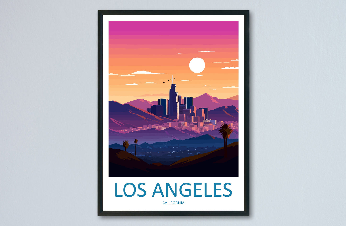 Los Angeles Travel Print Wall Art Los Angeles Wall Hanging Home Décor Los Angeles Gift Art Lovers California Art Lover Gift Los Angeles Deco