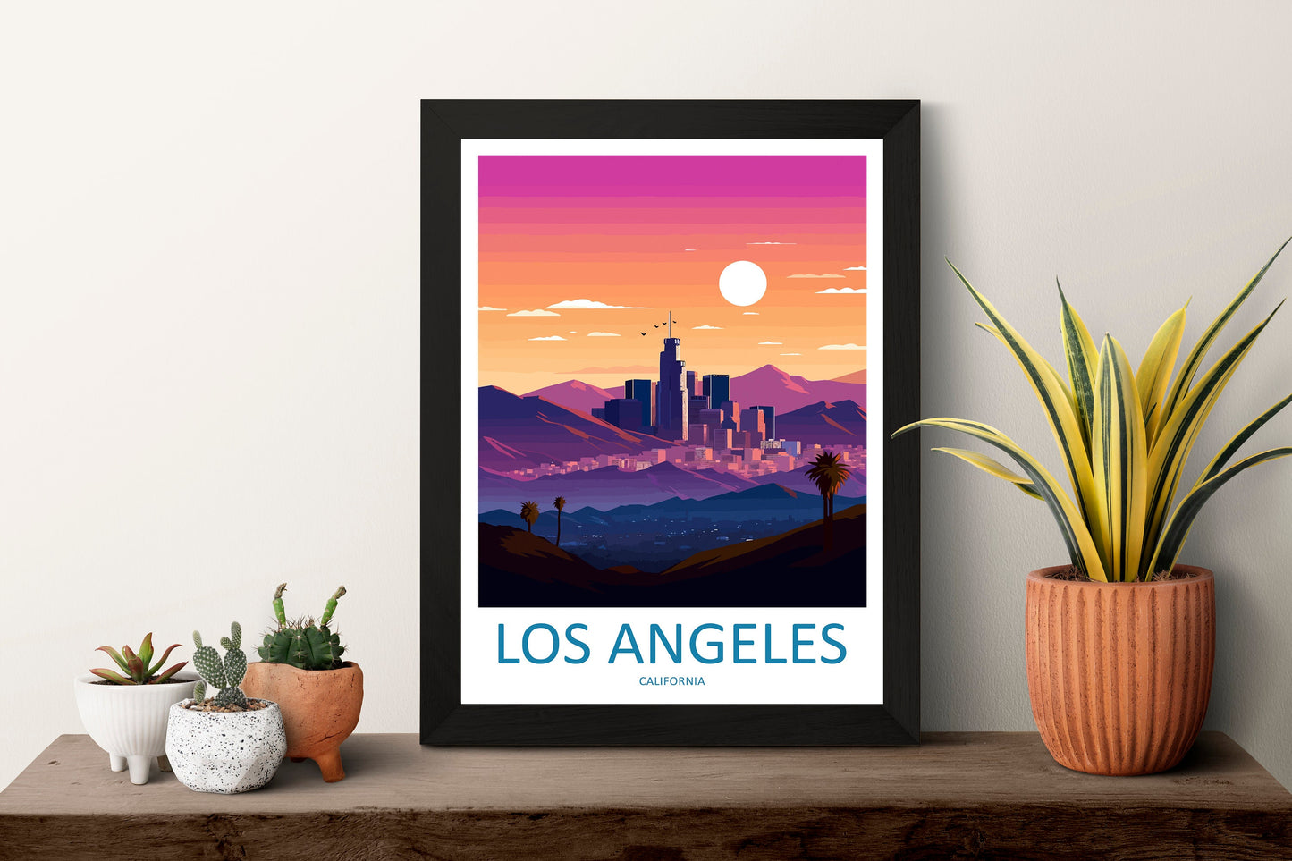 Los Angeles Travel Print Wall Art Los Angeles Wall Hanging Home Décor Los Angeles Gift Art Lovers California Art Lover Gift Los Angeles Deco