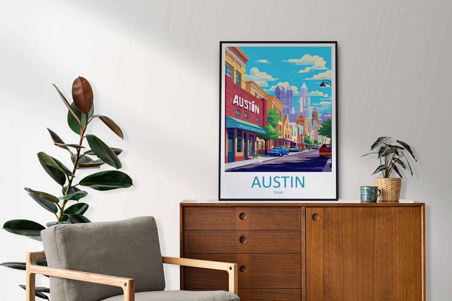 Austin Travel Print Wall Art Austin Wall Hanging Home Décor Austin Gift Art Lovers Texas Art Lover Gift Texas Travel Poster Artwork