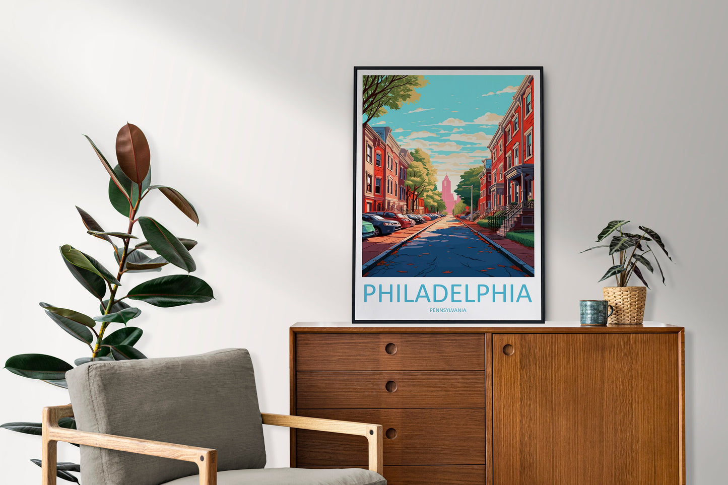 Philadelphia Travel Print Wall Art Philadelphia Wall Hanging Home Décor Philadelphia Gift Art Lovers Pennsylvania Art Lover Travel Poster