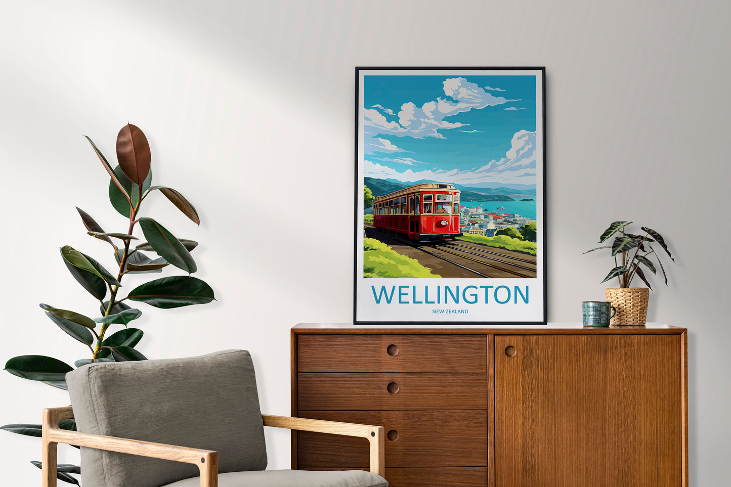Wellington Travel Print Wall Art Wellington Wall Hanging Home Décor Wellington Gift Art Lovers New Zealand Art Lover Gift Wellington Tram