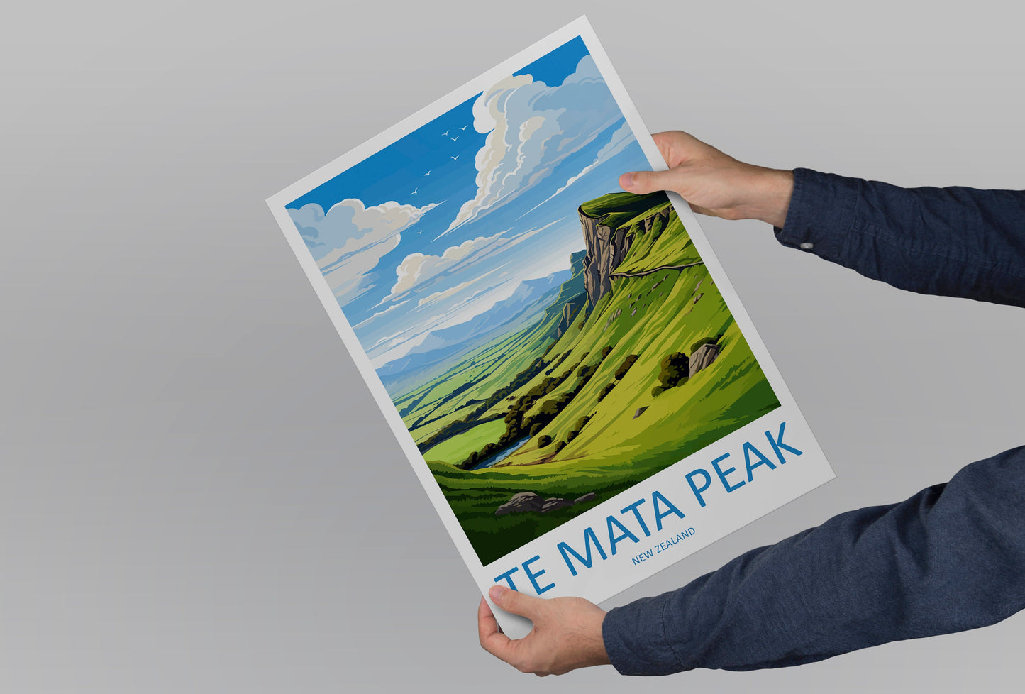 Te Mata Peak Travel Print Wall Art Te Mata Peak Wall Hanging Home Décor Te Mata Peak Gift Art Lovers New Zealand Art Lover Gift Te Mata Peak