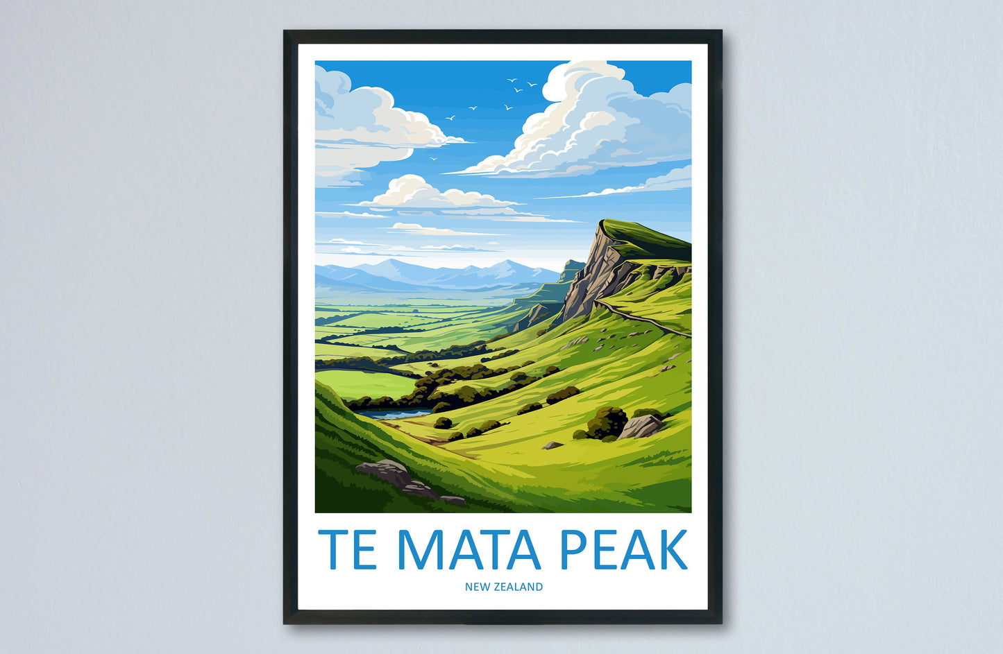 Te Mata Peak Travel Print Wall Art Te Mata Peak Wall Hanging Home Décor Te Mata Peak Gift Art Lovers New Zealand Art Lover Gift Te Mata Peak
