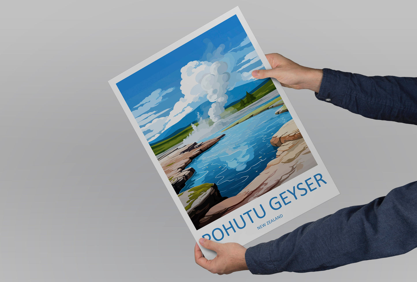 Pohutu Geyser Travel Print Wall Art Pohutu Geyser Wall Hanging Home Décor Rotorua Gift Art Lovers New Zealand Art Lover Gift Pohutu Geyser