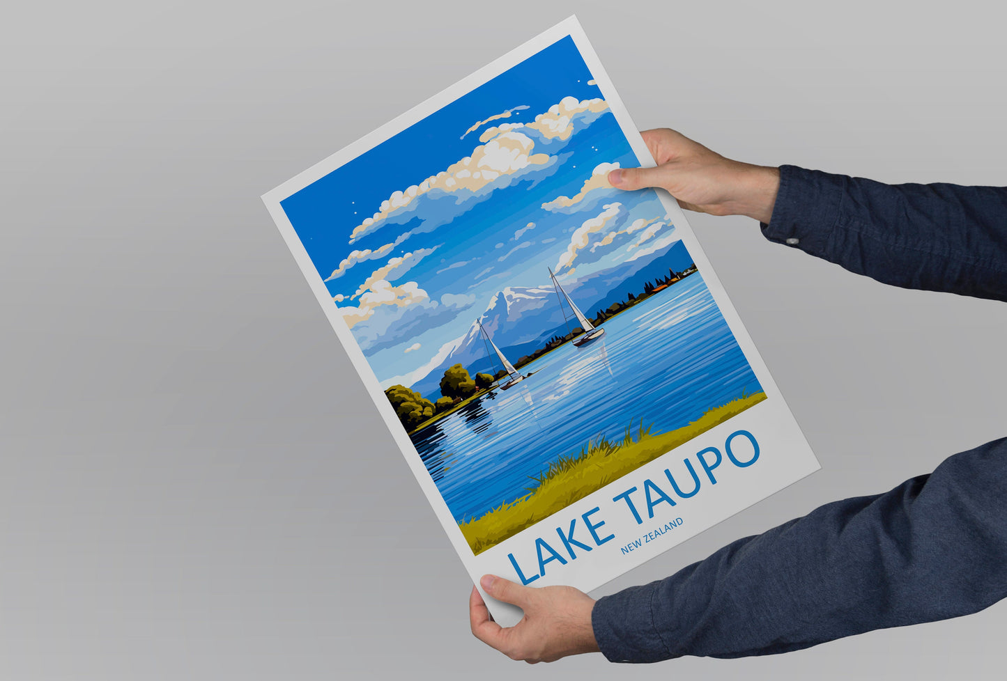 Lake Taupo Travel Print Wall Art Lake Taupo Wall Hanging Home Décor Lake Taupo Gift Art Lovers New Zealand Art Lover Gift Lake Taupo Art