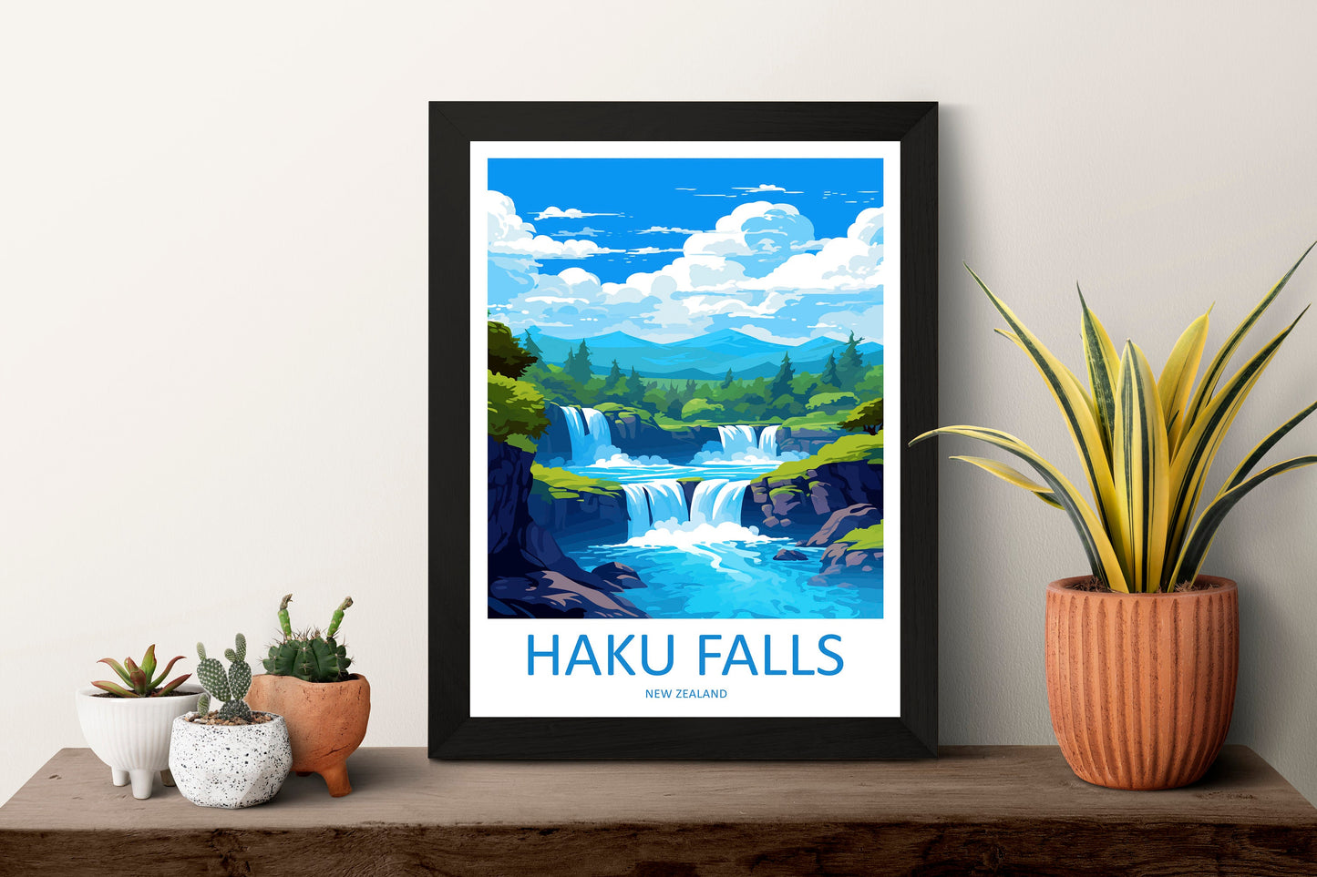Haku Falls Travel Print Wall Art Haku Falls Wall Hanging Home Décor Haku Falls Gift Art Lovers New Zealand Art Lover Gift