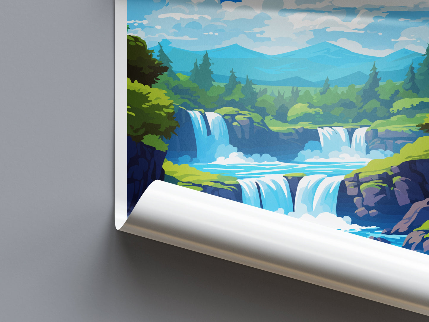 Haku Falls Travel Print Wall Art Haku Falls Wall Hanging Home Décor Haku Falls Gift Art Lovers New Zealand Art Lover Gift