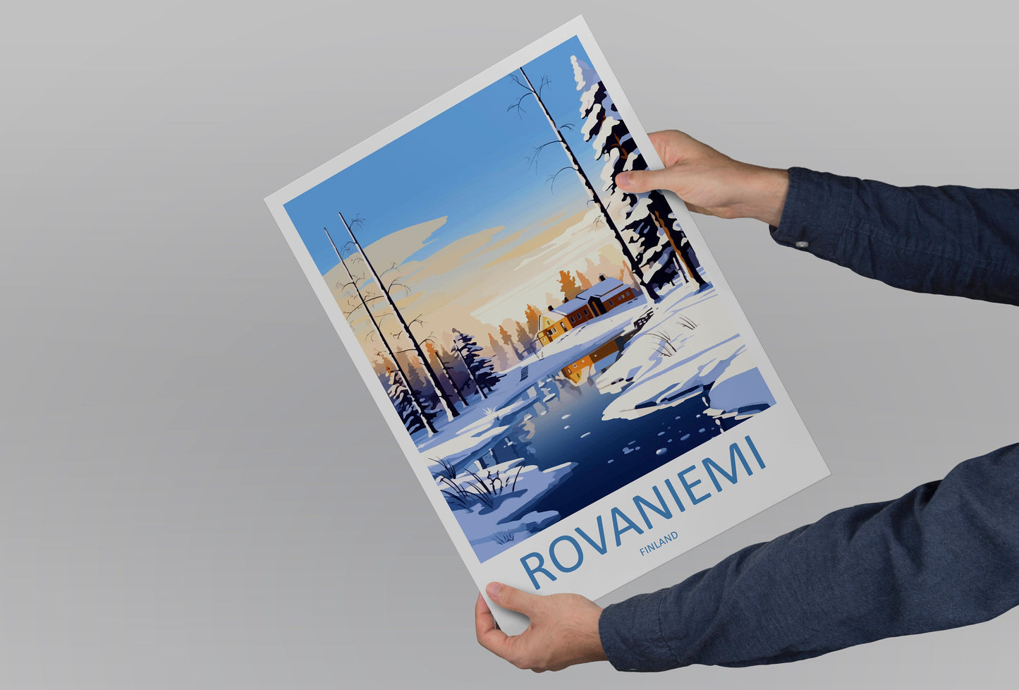 Rovaniemi Travel Print Wall Art Rovaniemi Wall Hanging Home Decor Rovaniemi Gift Art Lovers Wall Art Print Art Finland Wall Print