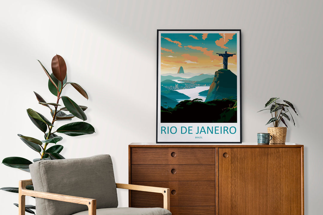 Rio De Janeiro Travel Print Wall Art Rio De Janeiro Wall Hanging Home Decor Rio De Janeiro Gift Art Lovers Wall Art Print Art Brazil Art