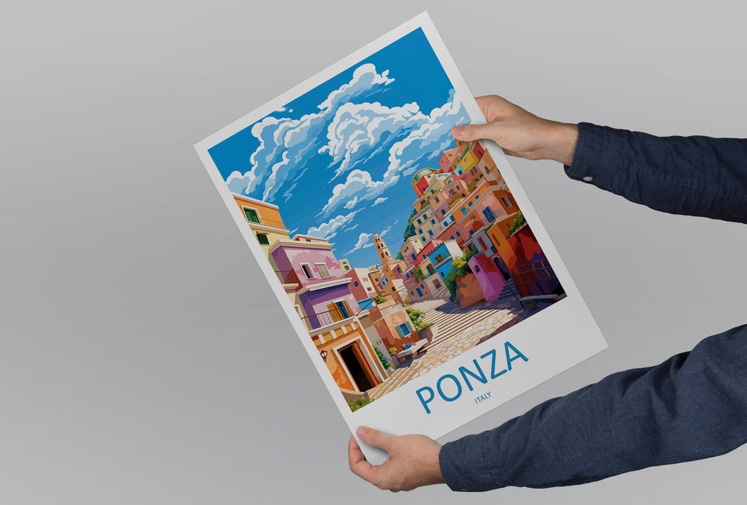 Ponza Travel Print Wall Art Ponza Wall Hanging Home Décor Ponza Gift Art Lovers Italy Art Lover Gift Ponza Print Italy Wall Art Decor