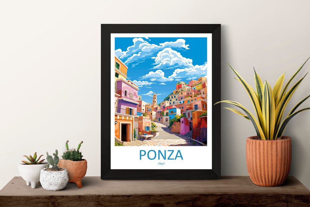 Ponza Travel Print Wall Art Ponza Wall Hanging Home Décor Ponza Gift Art Lovers Italy Art Lover Gift Ponza Print Italy Wall Art Decor