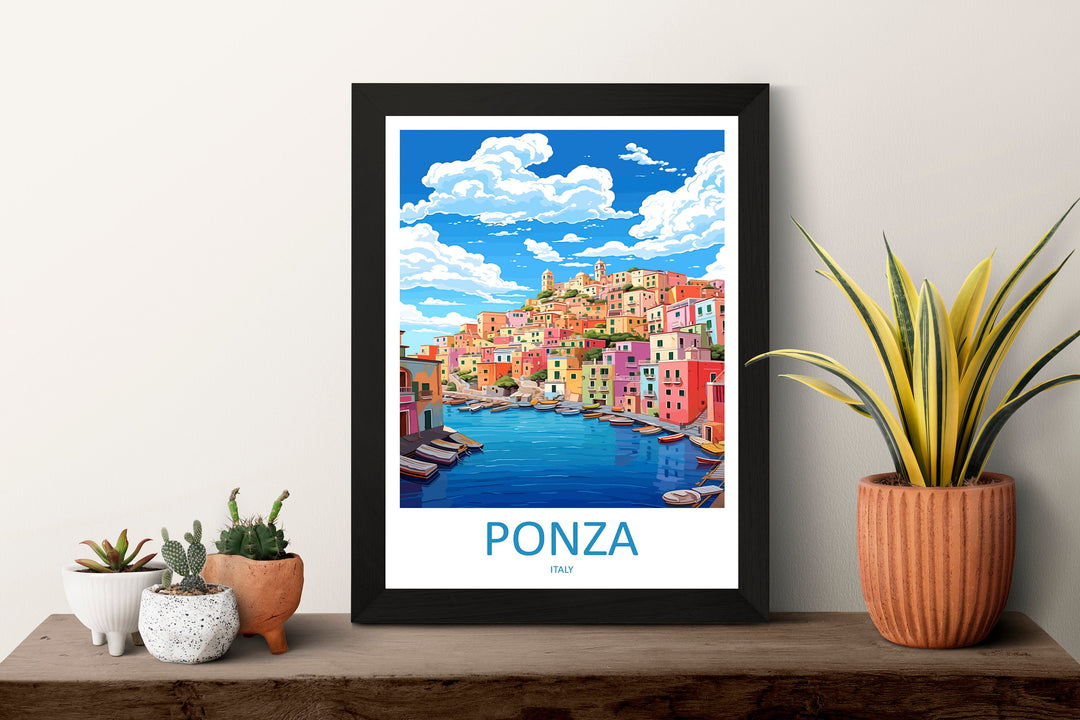 Ponza Travel Print Wall Art Ponza Wall Hanging Home Décor Ponza Gift Art Lovers Italy Art Lover Gift Ponza Print Italy Wall Art Decor
