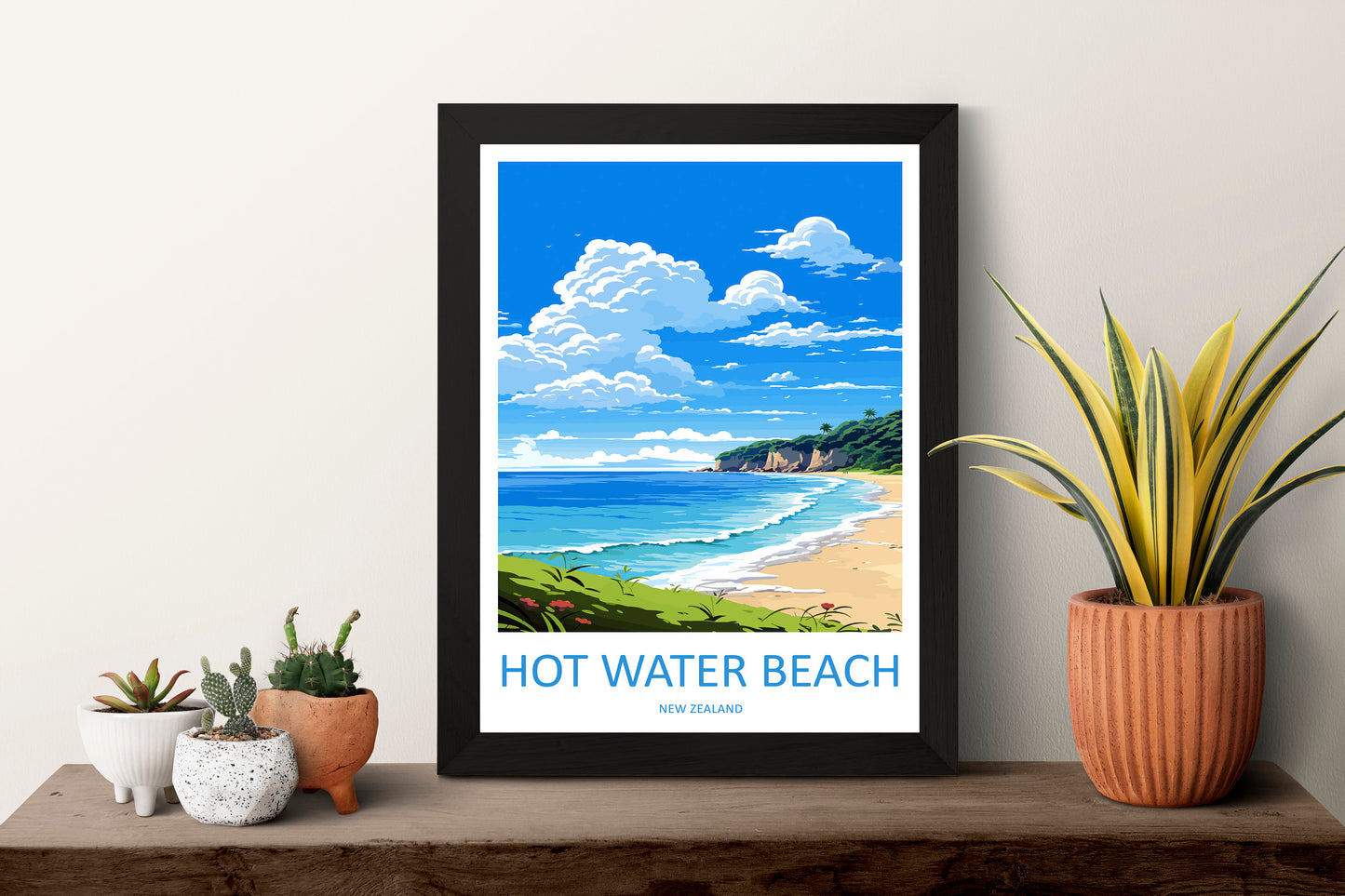 Hot Water Beach Travel Print Wall Art Hot Water Beach Wall Hanging Home Décor Hot Water Beach Gift Art Lovers New Zealand Travel Poster