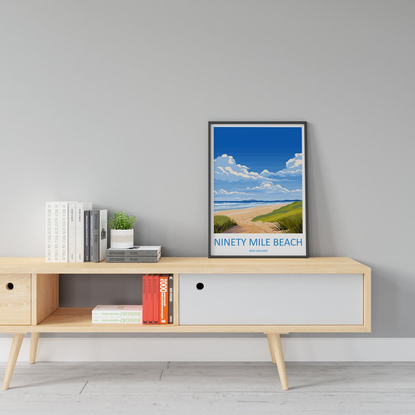 Ninety Mile Beach Travel Print Wall Art Ninety Mile Beach Wall Hanging Home Décor Ninety Mile Beach Gift Art Lovers New Zealand Travel Print