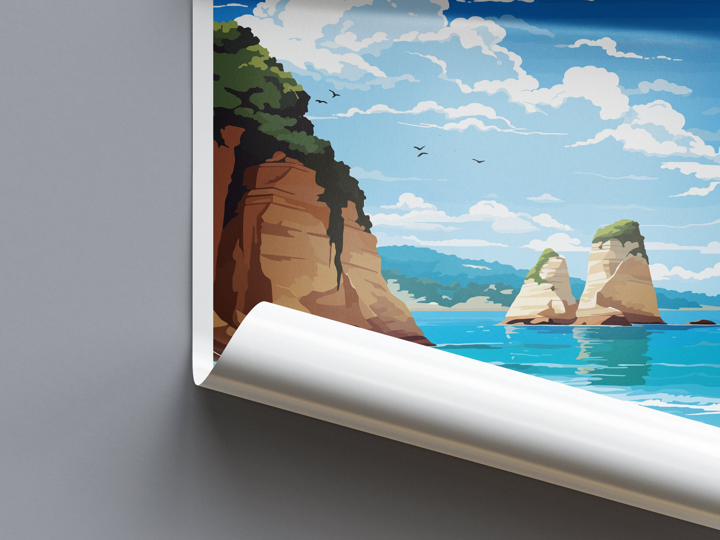 Cathedral Cove Travel Print Wall Art Cathedral Cove Wall Hanging Home Décor Cathedral Cove Gift Art Lovers New Zealand Travel Print