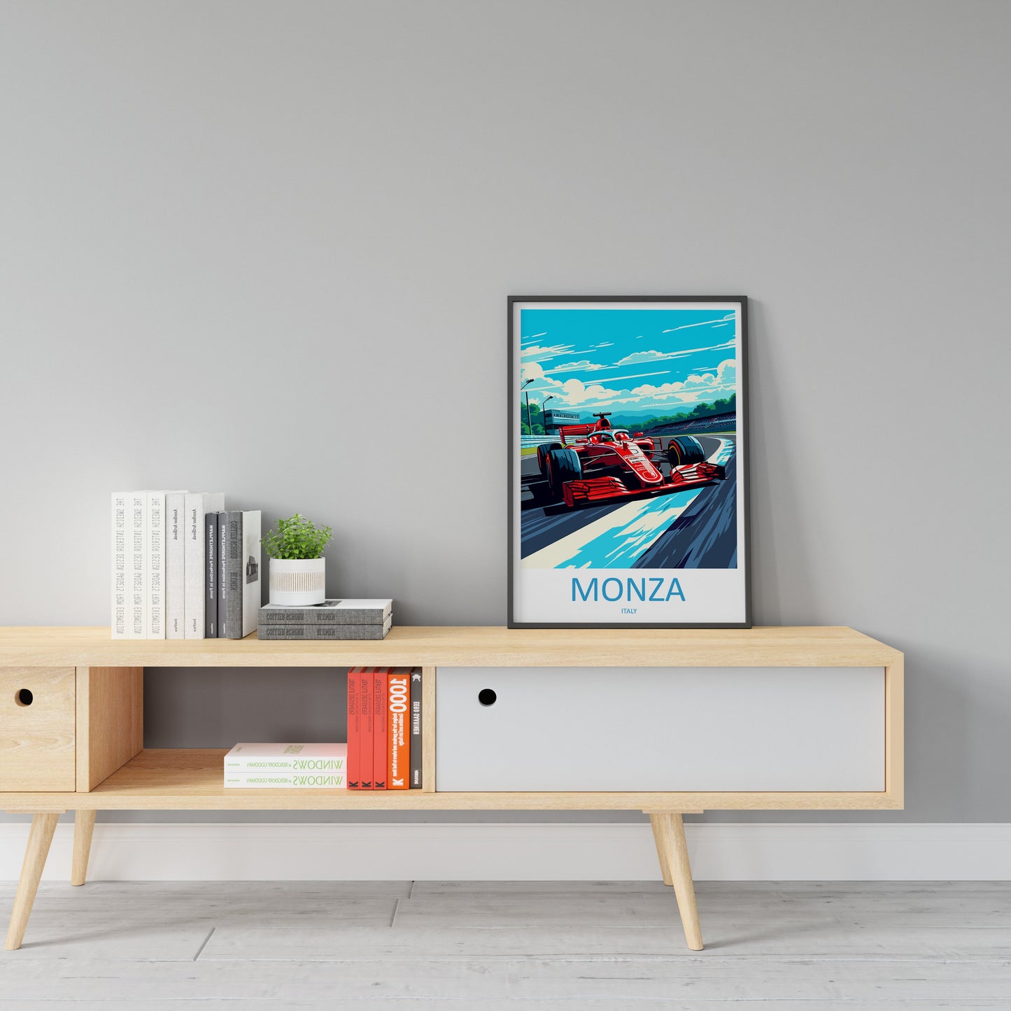 Monza Travel Print Wall Decor Monza Circuit Poster Motorsport Travel Print Art Print Racing Illustration Italy Race car Travel Art