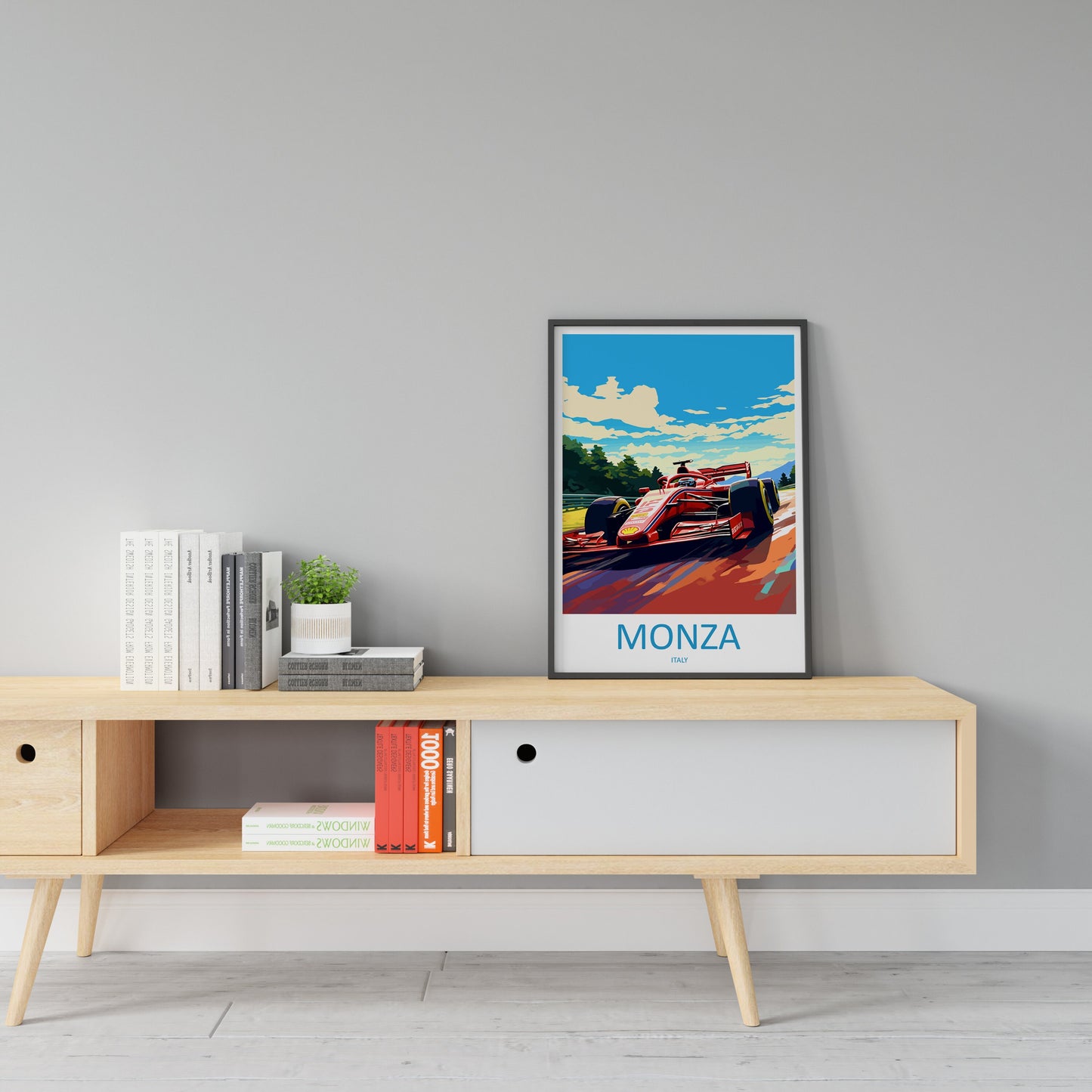 Monza Travel Print Wall Decor Monza Circuit Poster Motorsport Travel Print Art Print Racing Illustration Italy Race car Travel Art