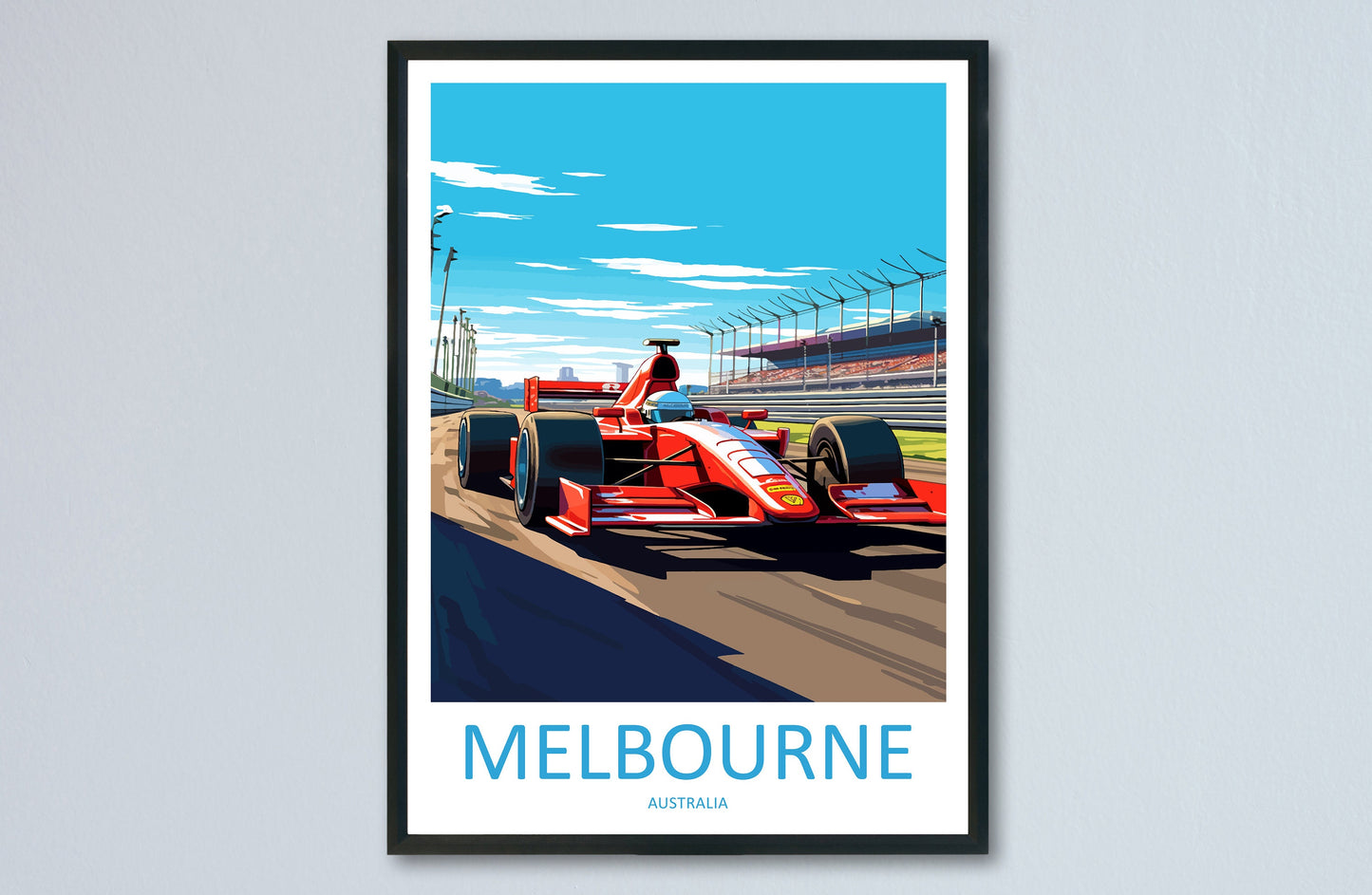 Melbourne Travel Print Wall Decor Melbourne Circuit Poster Motorsport Travel Print Art Print Racing Illustration Australia Race Travel Art