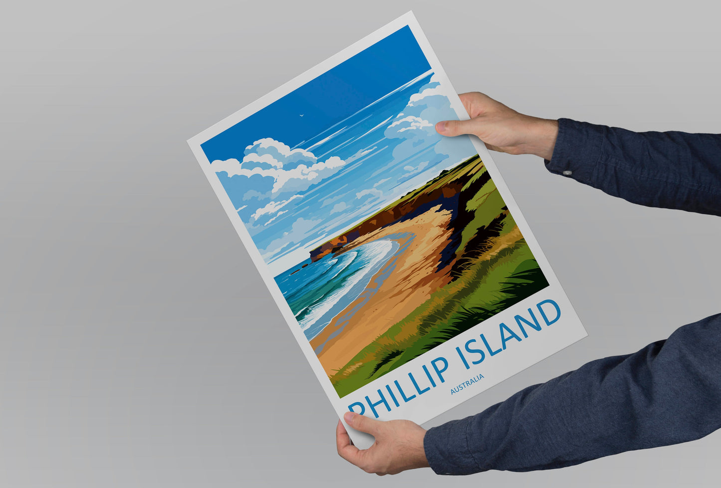 Phillip Island Travel Print Wall Art Phillip Island Wall Hanging Home Décor Phillip Island Gift Art Lovers Wall Art Australia Poster Deco