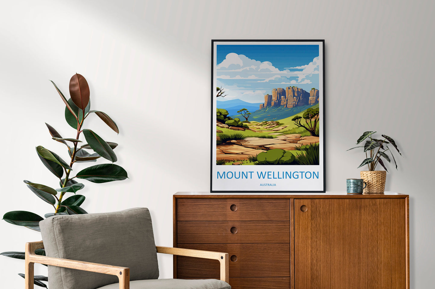 Mount Wellington Travel Print Wall Art Mount Wellington Wall Hanging Home Décor Mount Wellington Gift Art Lovers Wall Art Australia Poster