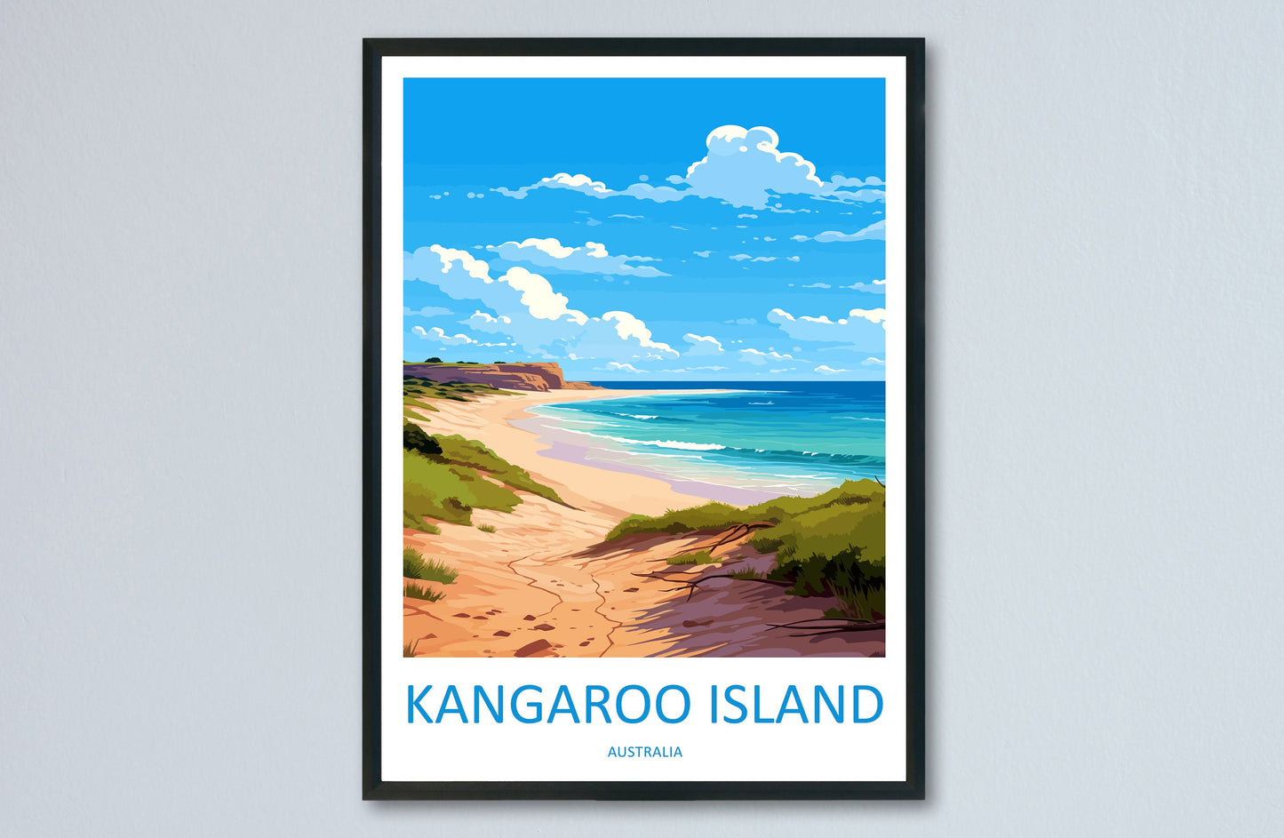 Kangaroo Island Travel Print Wall Art Kangaroo Island Wall Hanging Home Décor Kangaroo Island Gift Art Lovers Wall Art Australia Poster Deco
