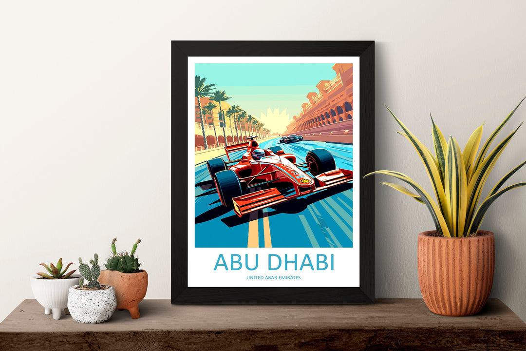 Abu Dhabi Travel Print Wall Decor Abu Dhabi Circuit Poster Motorsport Travel Print Art Print Racing Illustration UAE Race car Travel Art