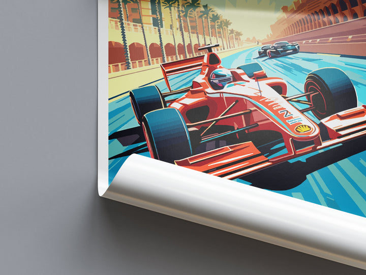 Abu Dhabi Travel Print Wall Decor Abu Dhabi Circuit Poster Motorsport Travel Print Art Print Racing Illustration UAE Race car Travel Art