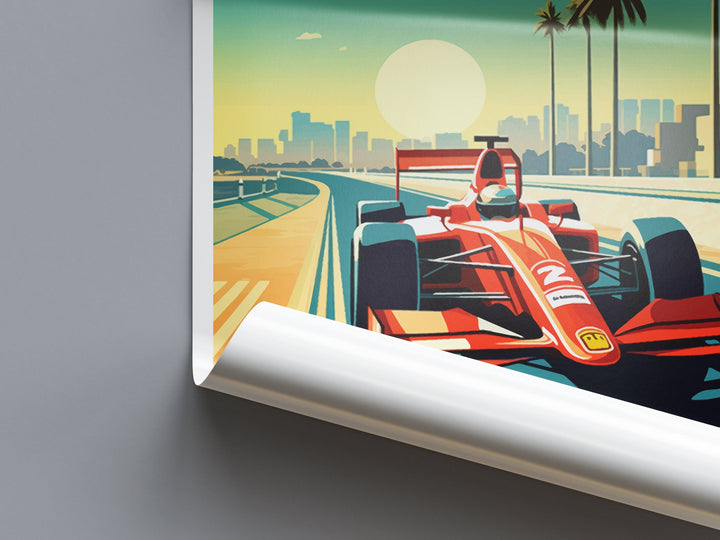 Abu Dhabi Travel Print Wall Decor Abu Dhabi Circuit Poster Motorsport Travel Print Art Print Racing Illustration UAE Race car Travel Art