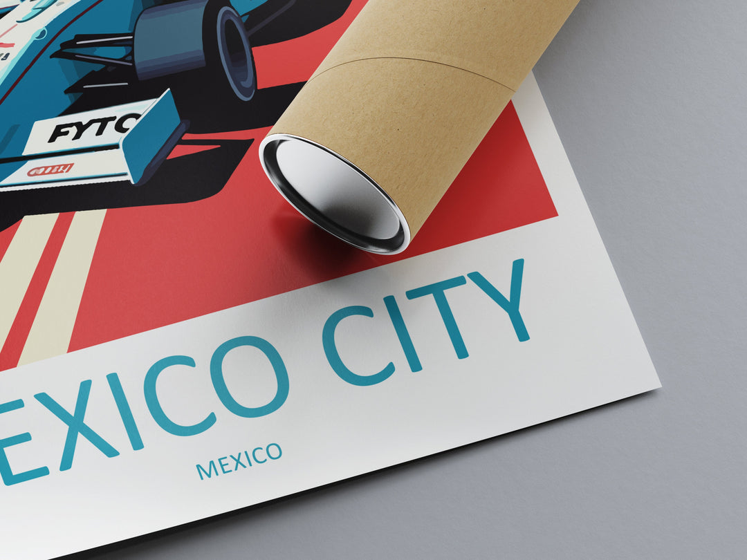 Mexico City Travel Print Wall Decor Mexico City Circuit Poster Motorsport Travel Print Art Print Racing Illustration Mexico Race car Art