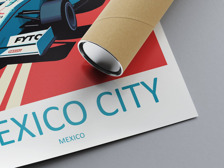 Mexico City Travel Print Wall Decor Mexico City Circuit Poster Motorsport Travel Print Art Print Racing Illustration Mexico Race car Art