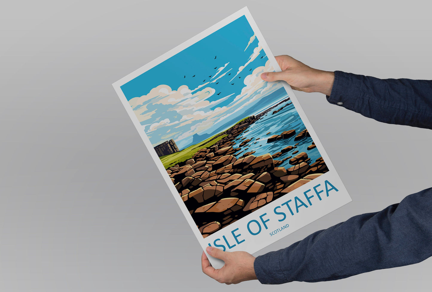 Isle Of Staffa Travel Print Wall Art Isle Of Staffa Wall Hanging Home Décor Isle Of Staffa Gift Art Lovers Scotland Art Lover Gift Isle